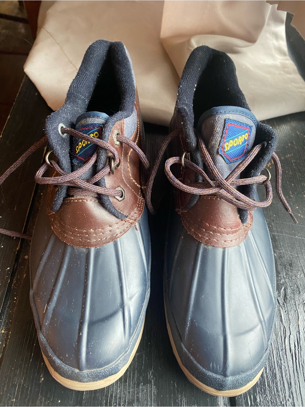 Sporto Kids Navy and Brown Waterproof Duck Boots